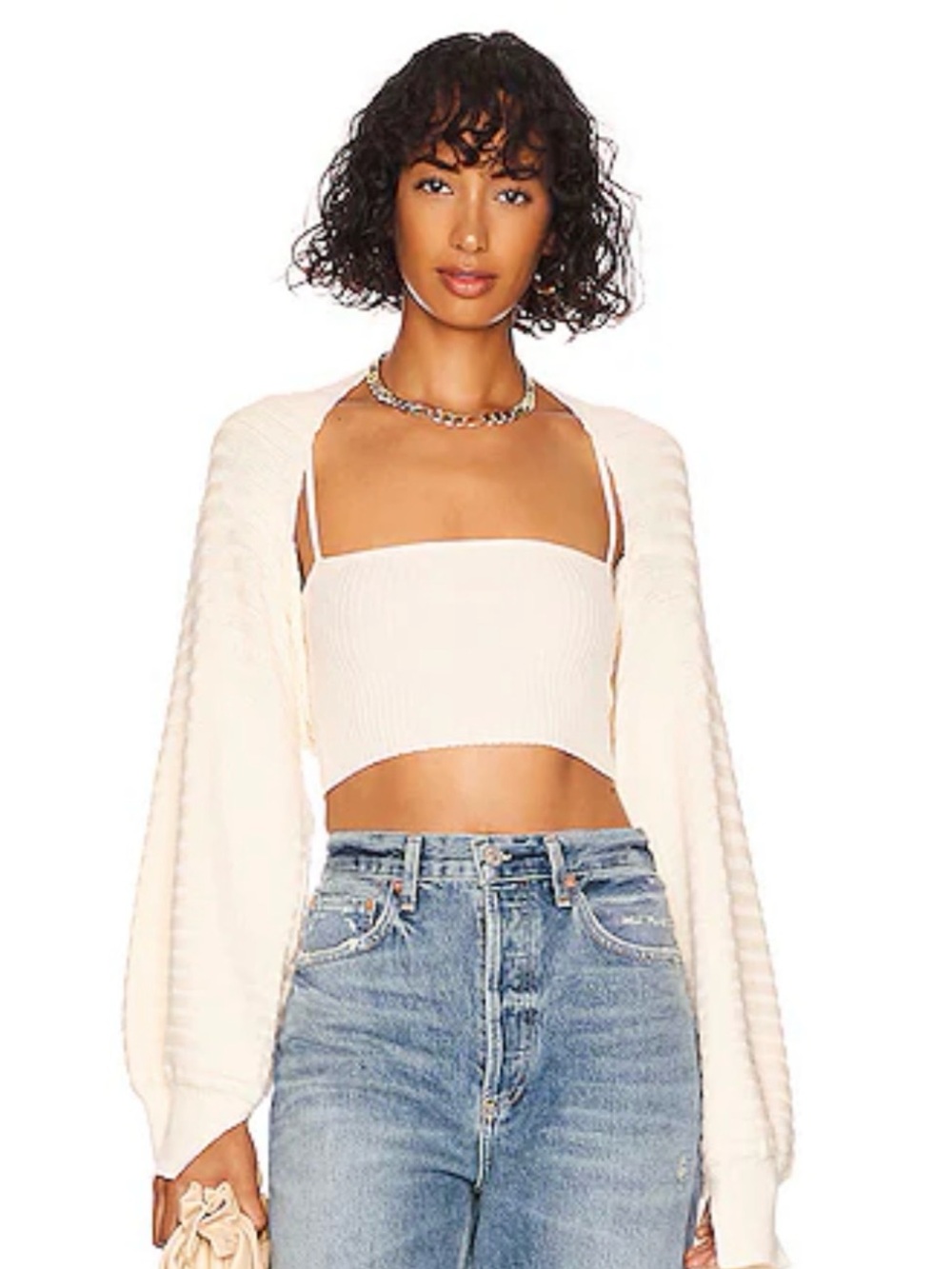 LPA | Magdala Knit Shrug in Ivory XS